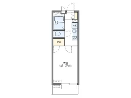 レオパレスコンフォート L(1K/1階)の間取り写真