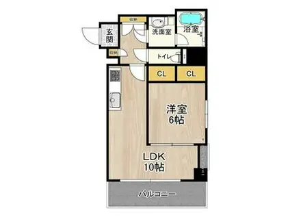 CITY SPIRE十三東(1LDK/9階)の間取り写真