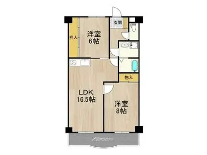 パレーシャル21(2LDK/4階)の間取り写真