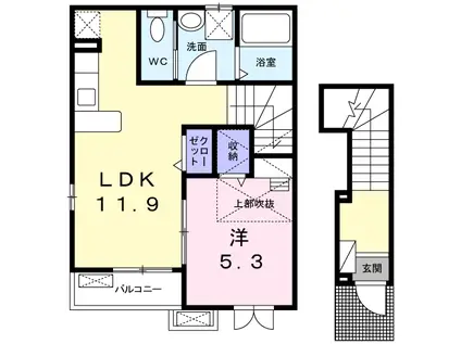 マイネ エアホールング(1LDK/2階)の間取り写真