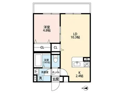 アムールラック(1LDK/1階)の間取り写真