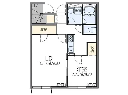 レオネクスト上之島(1LDK/1階)の間取り写真