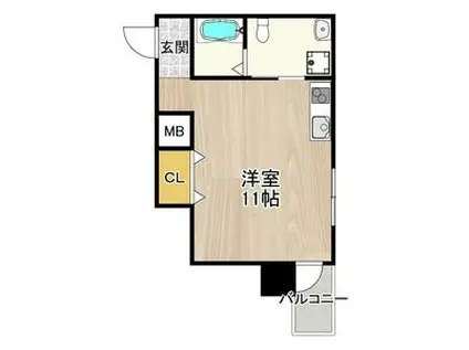 ディアコート宿屋町(ワンルーム/10階)の間取り写真