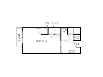 松本 ハイツ(1DK/2階)の間取り写真