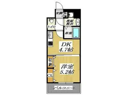 CITYSPIRE鶴見(1DK/3階)の間取り写真