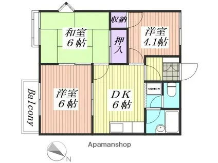 メゾン楠(3DK/2階)の間取り写真