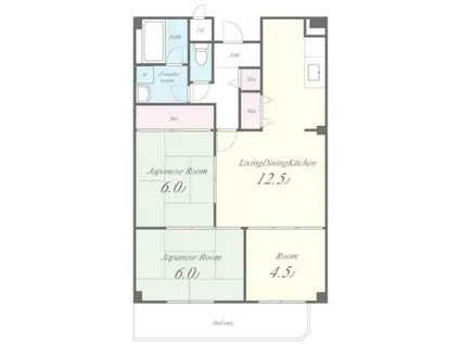 エクセレンス(2LDK/2階)の間取り写真