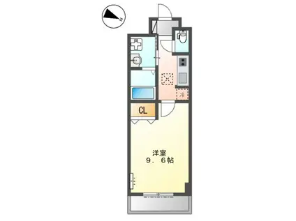 サニーコート香ヶ丘(1K/1階)の間取り写真