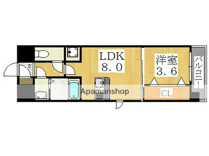 パラゴン宮町(1LDK/4階)の間取り写真