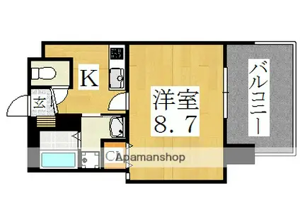 岩伸ヴィルブーケ湯里(1K/3階)の間取り写真