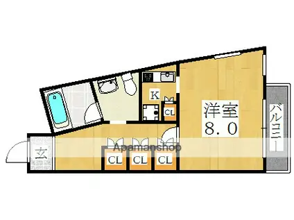 カーサマニエラ(1K/3階)の間取り写真