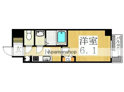 スプランディッド天王寺パークサイド(1K/9階)の間取り写真