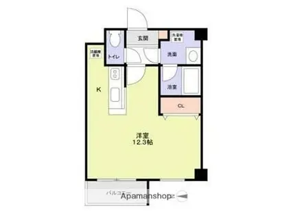 ケイ・フォーシーズンズ(ワンルーム/1階)の間取り写真