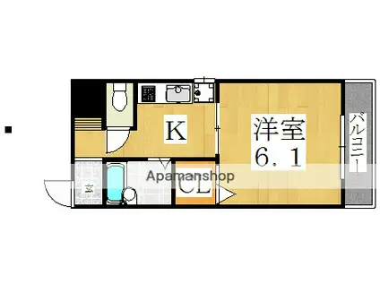 カーサ・フロムファースト(1K/1階)の間取り写真