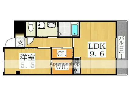 ラガー・ディア(1LDK/2階)の間取り写真