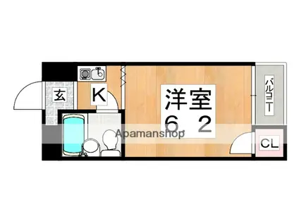 ルームハイツ5(1K/5階)の間取り写真