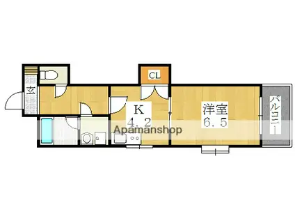 アンティオキア(1DK/7階)の間取り写真