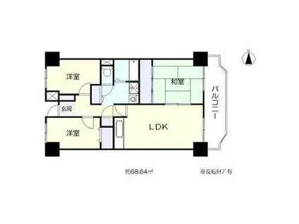 プレスト・コート壱番館(3LDK/6階)の間取り写真