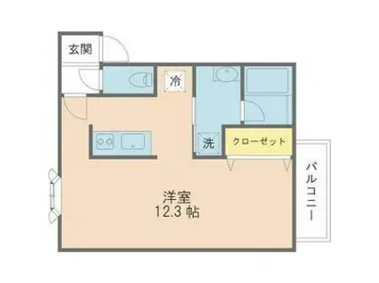 LIXIA(1K/3階)の間取り写真