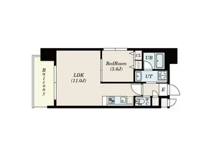 フレンシアノイエ難波南(1LDK/3階)の間取り写真