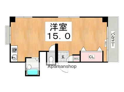 ハイム相互(ワンルーム/4階)の間取り写真