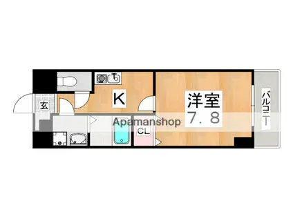 トレノーヴェ南巽(1K/3階)の間取り写真