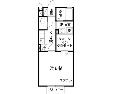 グリーンハイツ西之町(1K/1階)の間取り写真
