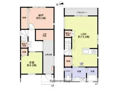 どまるんはうす(2LDK/1階)の間取り写真