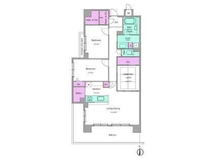 インペリアル鳳(3LDK/3階)の間取り写真