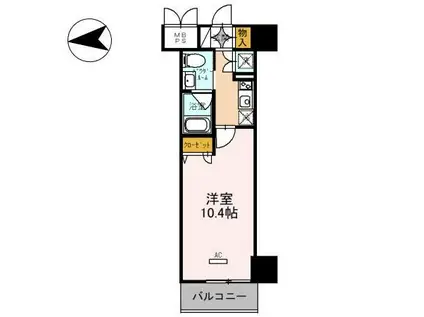 フェニックスレジデンス堺東(1K/3階)の間取り写真