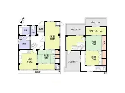 近鉄大阪線 近鉄八尾駅 徒歩12分 2階建 築63年(4LDK)の間取り写真