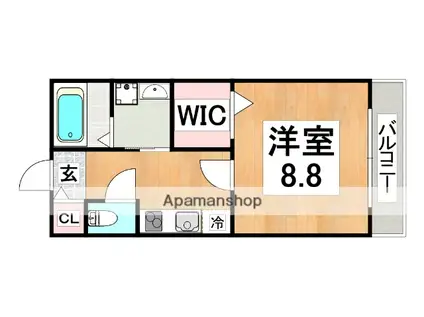 ZEN S平野(1K/2階)の間取り写真