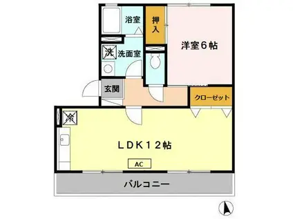 サニーコート(2DK/2階)の間取り写真