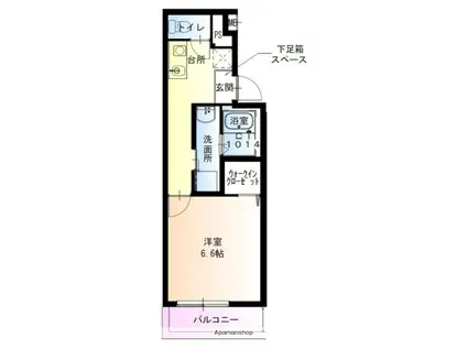 フジパレス平野公園2番館(1K/2階)の間取り写真
