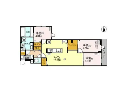 プランドール文の里(3LDK/2階)の間取り写真