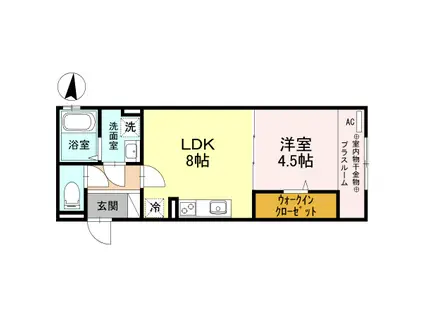 白井ハイツ(1LDK/2階)の間取り写真