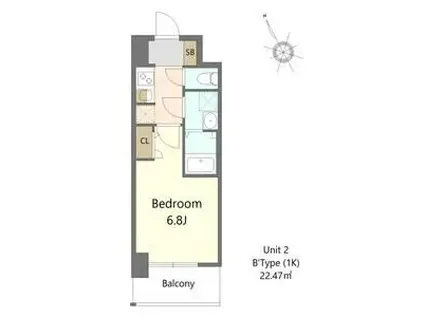 S-RESIDENCE堺浜寺BROAD(1K/4階)の間取り写真