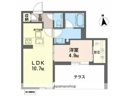シャーメゾングランベアー(1LDK/1階)の間取り写真