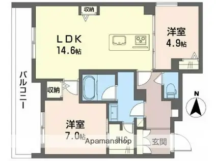 シャーメゾン グリナージュ(2LDK/3階)の間取り写真