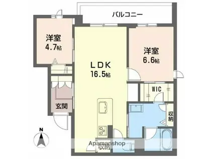 シャーメゾン グリナージュ(2LDK/2階)の間取り写真