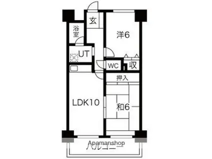 平野西レジデンス(2LDK/5階)の間取り写真