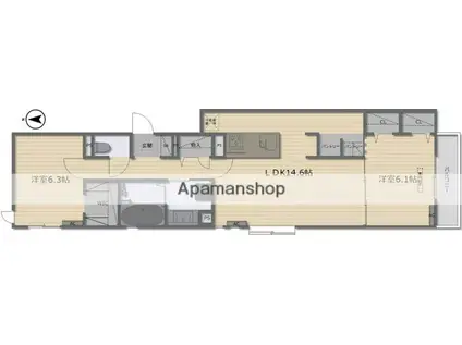 GRAN VIEVLE北花田(2LDK/3階)の間取り写真