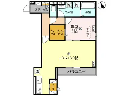 スペチアーレ赤川(1LDK/3階)の間取り写真