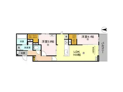 KAKETTO BRICKOWSKI(2LDK/3階)の間取り写真