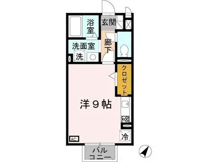 エスペランサ(ワンルーム/2階)の間取り写真