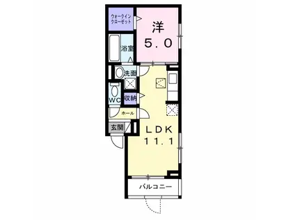 ロイヤルメゾン巽北(1LDK/1階)の間取り写真
