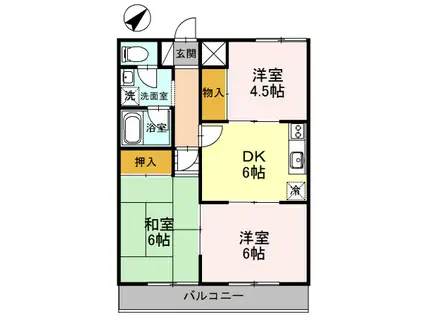 ファミール幸(3DK/3階)の間取り写真