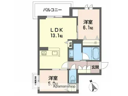 シャーメゾン アヴァンス(2LDK/3階)の間取り写真