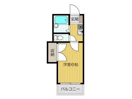 シャルマン河原(1K/2階)の間取り写真