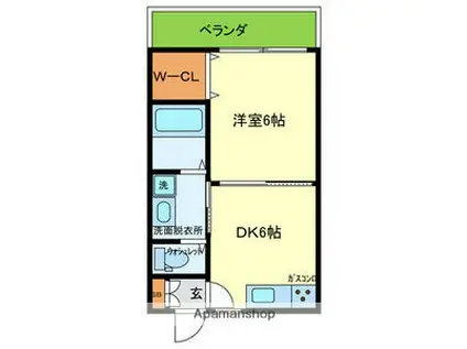 ステーブル小路東(1DK/3階)の間取り写真